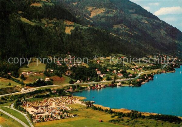 Annenheim Ossiacher See Campingplatz Strandbad Fliegeraufnahme