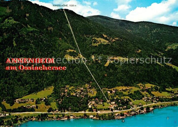 Annenheim Ossiacher See mit Gerlitzen Kanzelhöhe Bergbahn Flieg