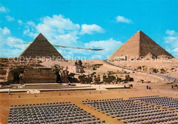 Giza Sphinx and the Pyramids of Cheops and C