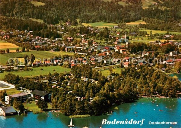 Bodensdorf Ossiacher See mit Campingplatz Glaser Fliegeraufnahme