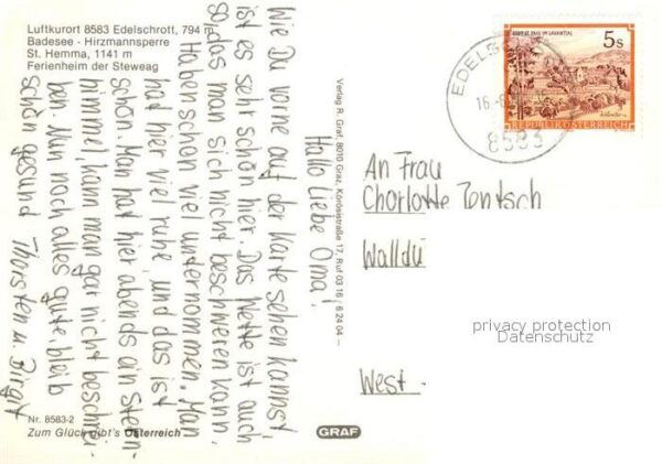 Edelschrott Ortsansicht mit Kirche Badesee Hirzmann – Bild 2