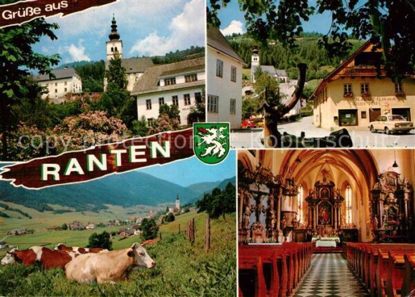 Ranten Ortsansicht mit Kirche Innenansicht Alt