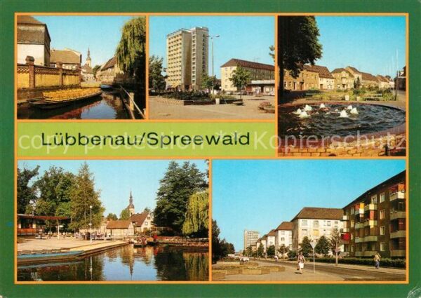 Luebbenau Spreewald Hafen Roter Platz Markt Hochhaus Brunne
