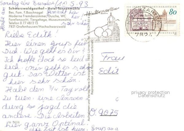 Grafenhausen Schwarzwald Schwarzwaldgasthof Hotel Tannenmühle – Bild 2