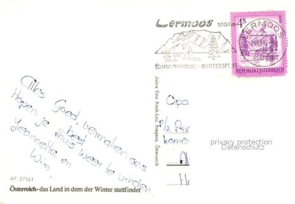 Lermoos Tirol Ortsmotiv mit Kirche Wintersportplatz A – Bild 2