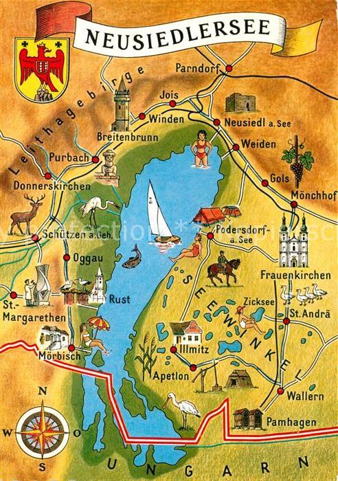 Neusiedl See Rund um den Neusiedlersee Landkarte