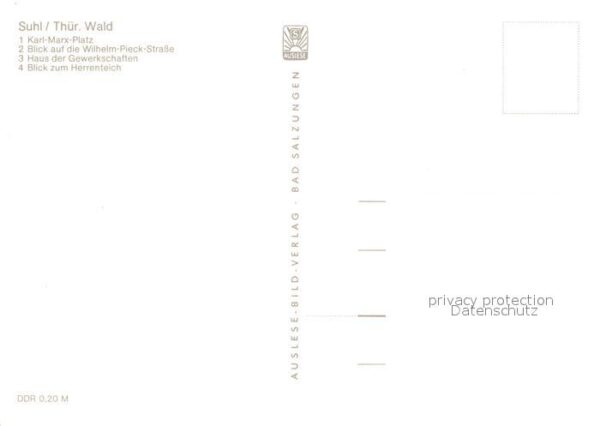Suhl Thueringer Wald Karl Marx Platz Wilhelm Pieck Strasse H – Bild 2