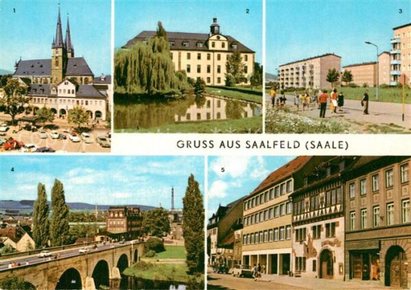 Saalfeld Saale Markt Schloss Kulturpark Brücke des Fri