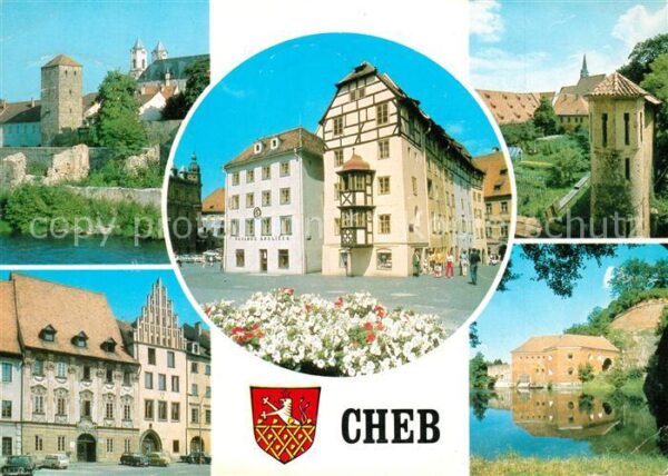 Cheb Eger Blick zur Altstadt Burgruine Stadtmauer