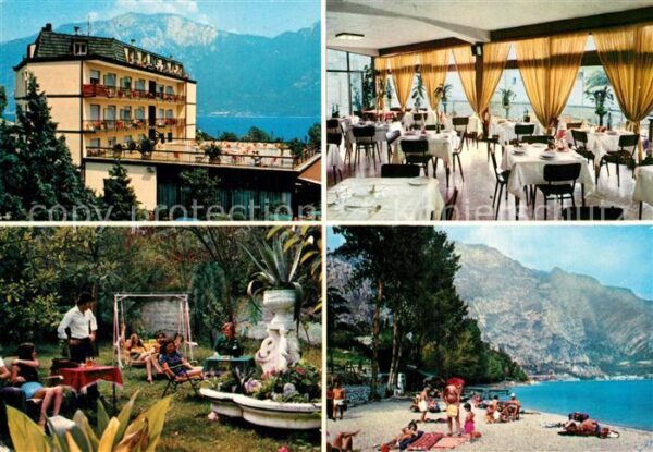 Limone sul Garda Hotel Berna Restaurant Garten Badestran