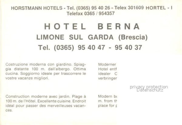 Limone sul Garda Hotel Berna Restaurant Garten Badestran – Bild 2