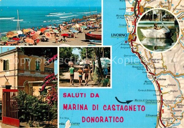 Marina di Castagneto Carta Automobilistica Strassenkarte Lan