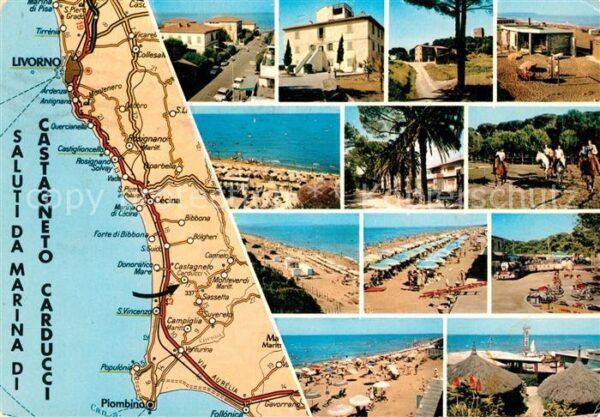 Marina di Castagneto Carta Automobilistica Strassenkarte Lan