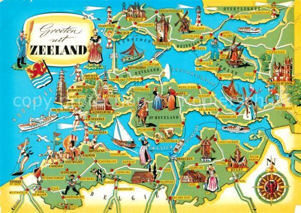 Zeeland Niederlande Landkarte der Region