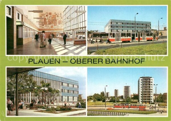 Plauen Vogtland Oberer Bahnhof Halle Vorplatz Hochhäuse