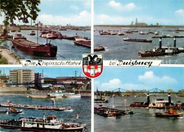 Duisburg Ruhr Rheinschiffahrt Dampfer Frachtkahn Wapp