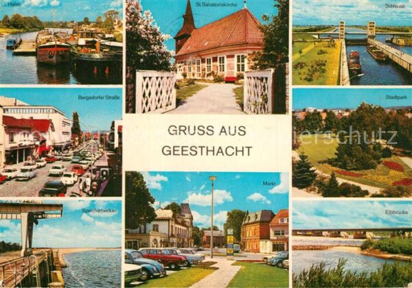 Geesthacht Elbe Hafen Schleuse Eibbrücke Markt Speicher