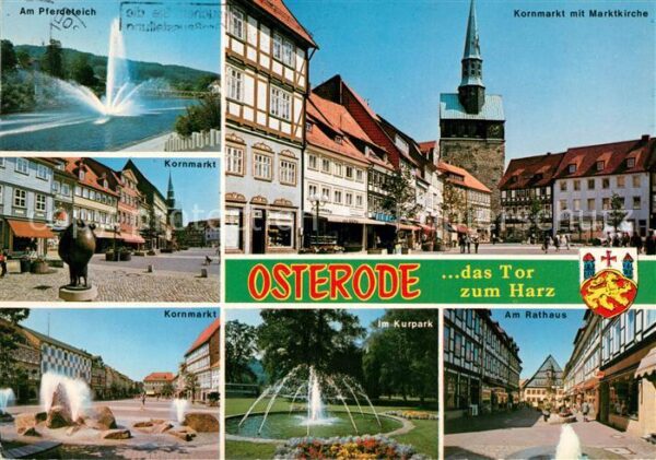 Osterode Harz Kornmarkt mit Marktkirche Pferdeteich K