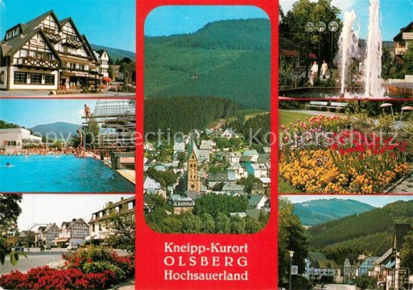 Olsberg Sauerland Freibad Fliegeraufnahme Fachwerk Brunne