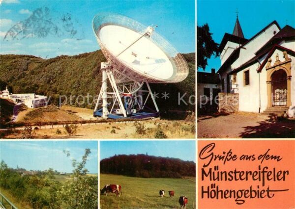 Effelsberg Satelitenschüssel Kirche Kühe