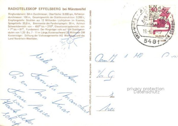 Effelsberg Satelitenschüssel Kirche Kühe – Bild 2