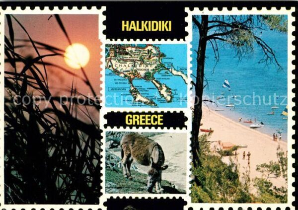 Halkidiki Chalkidiki Esel Strand Landkarte