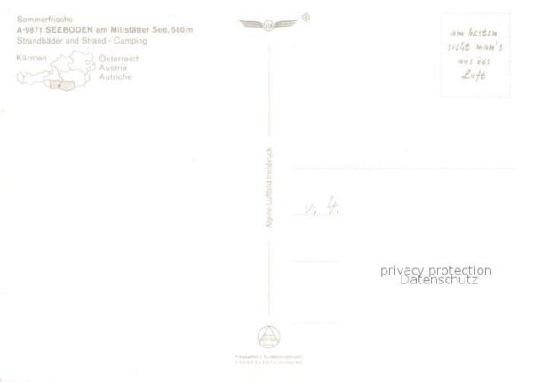 Seeboden Millstaettersee Fliegeraufnahme Strand See Camping – Bild 2