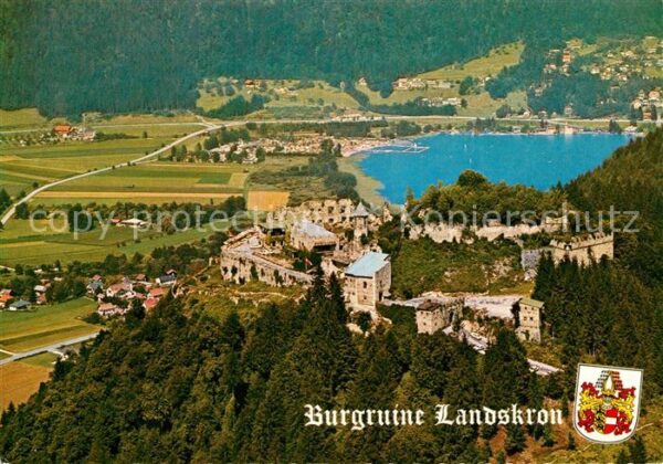 Landskron Kaernten Fliegeraufnahme Burgruine am Ossiachers