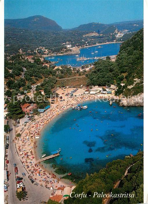 Corfu Fliegeraufnahme Paleokastritsa Strand