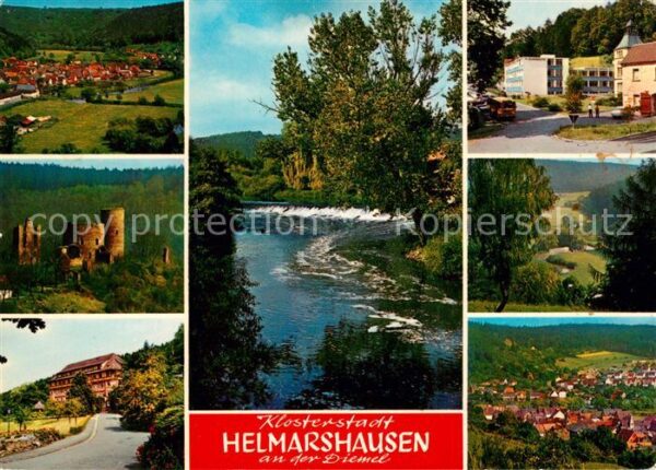 Helmarshausen Teilansichten Diemelpartie Burgruine Pa