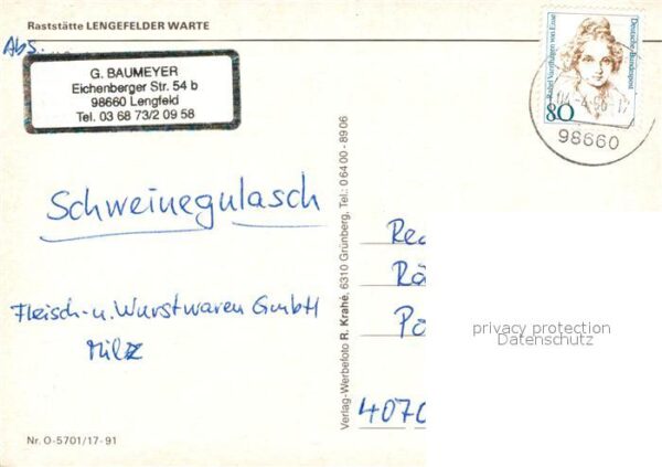 Lengfeld Hildburghausen Raststätte Lengefelder Warte Garten – Bild 2