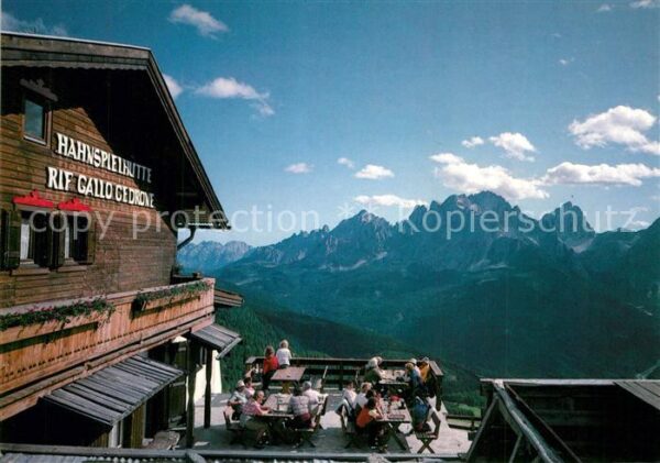 Sexten Sesto Suedtirol Hahnspielhütte Rifugio Gallo Cedrone