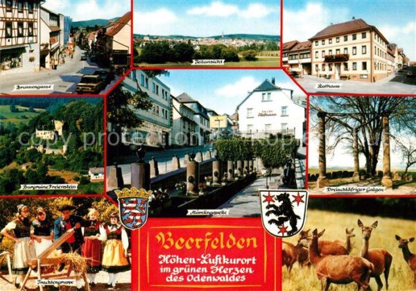 Beerfelden Odenwald Brunnengasse Rathaus Burgruine Freienst