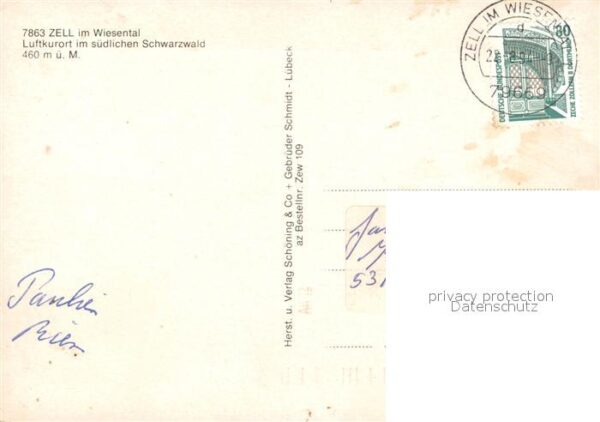 Zell Wiesental Panorama Kirche Rathaus Schwimmbad Stad – Bild 2
