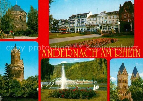 Andernach Schloss Kurpark Turm Fontäne Kirche