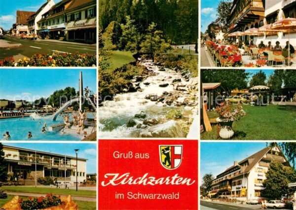 Kirchzarten Strasse Bach Cafeterrasse Schwimmbad Re
