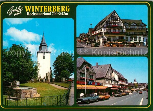 Winterberg Hochsauerland Kirche Hotel Hellenbad Strassenpartie