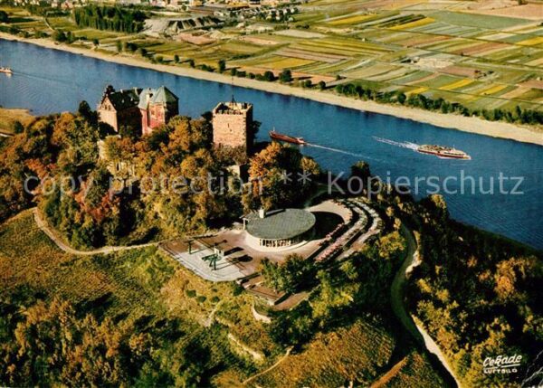 Bad Breisig Fliegeraufnahme mit Burg Rheineck