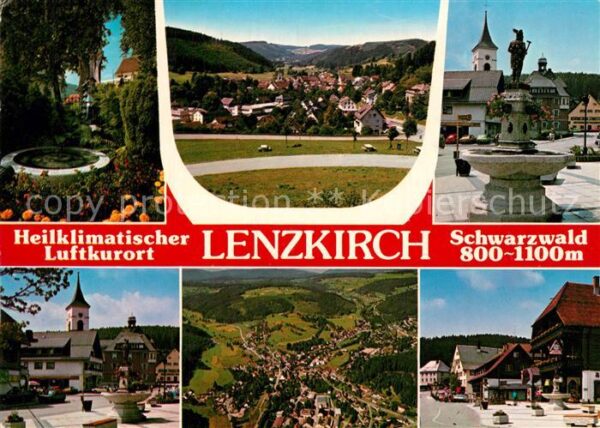 Lenzkirch Park Panorama Brunnen Kirche Fliegerauf