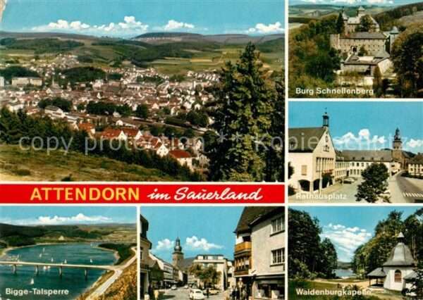 Attendorn Panorama Burg Schnellenberg Rathausplat