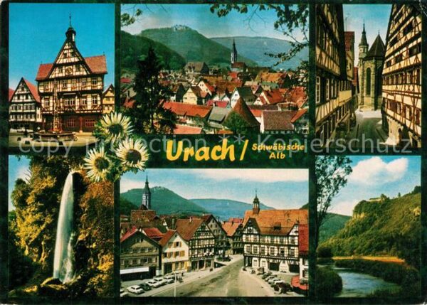 Urach Bad Marktplatz Ortsansicht Fachwerk Wasserf