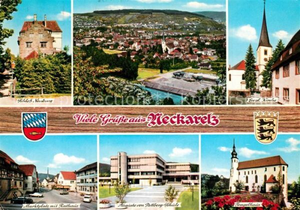 Neckarelz Schloss Neuburg Panorama Ev Kirche Mark