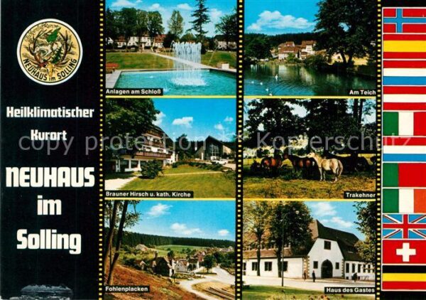 Neuhaus Solling Schlossanlagen Teich Brauner Hirsch Tra