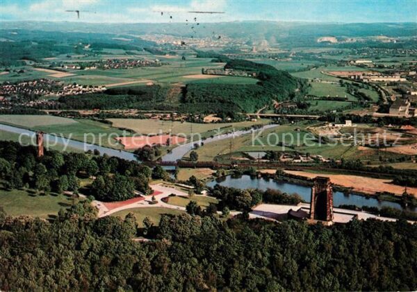 Hohensyburg Vincketurm und Ruhrtal mit Zusammenflus
