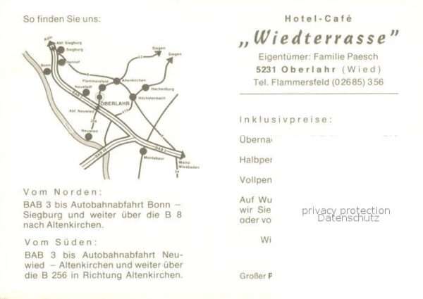 Oberlahr Westerwald Hotel Cafe Wiedterrasse – Bild 2