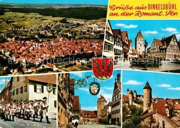 Dinkelsbuehl Panorama Stadtmauer Brunnen Markt Festz