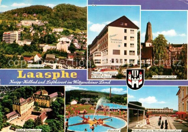 Laasphe Panorama evangelische Kirche Freibad Sc