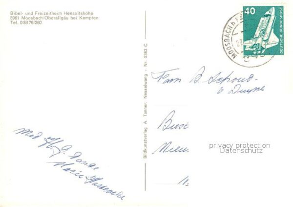 Moosbach Memmingen Bibel Freizeitheim Hensoltshöhe – Bild 2