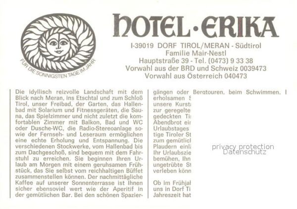 Dorf Tirol Hotel Erika Schwimmbad Terrasse – Bild 2