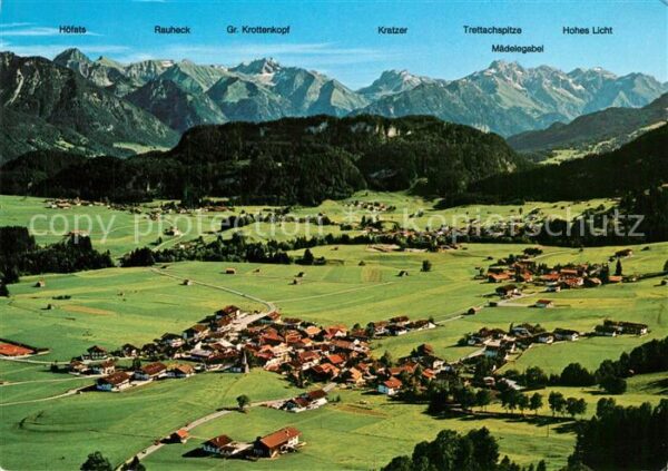 Bolsterlang Fliegeraufnahme Alpenpanorama